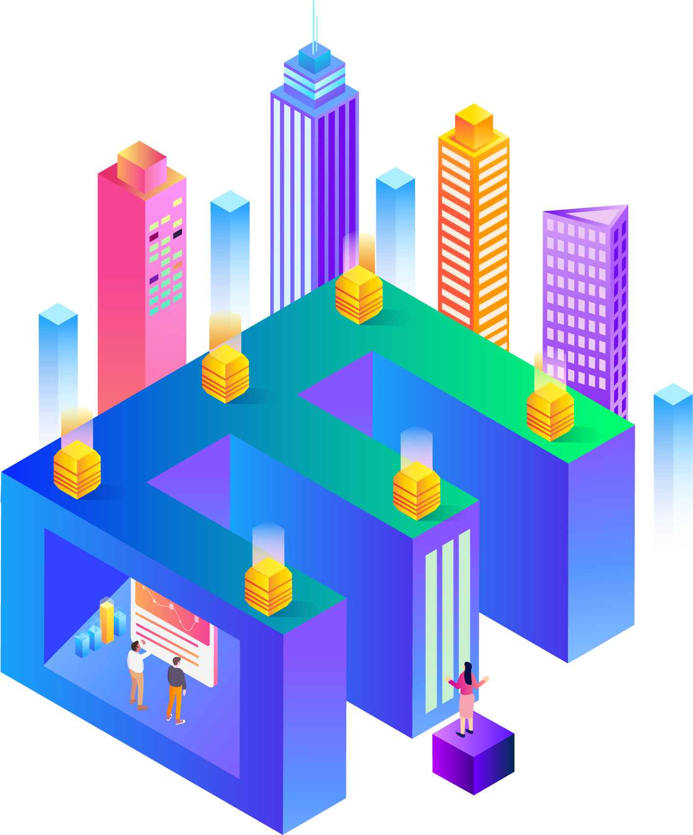 5d 2 Business Office Building Png И Векторное Изображение - Cityscape (2000x2000), Png Download