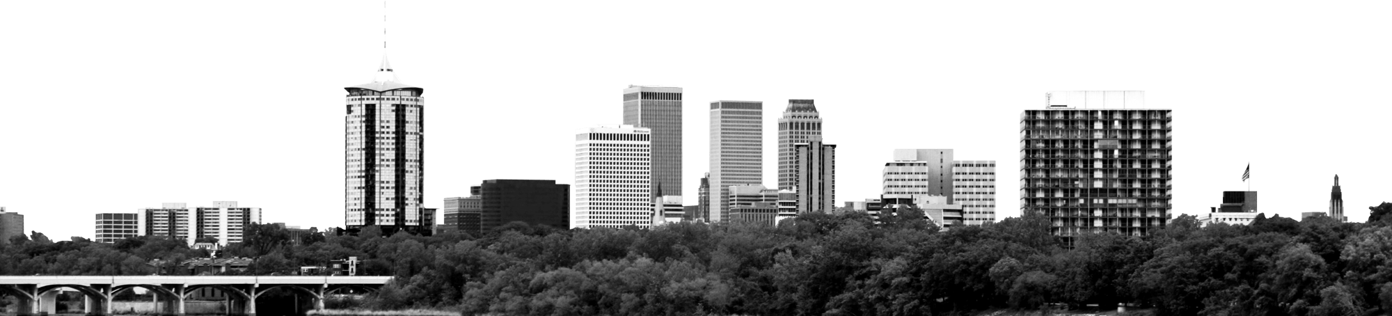 Transparent City Transparent Background - Black And White City Transparent (2000x454), Png Download