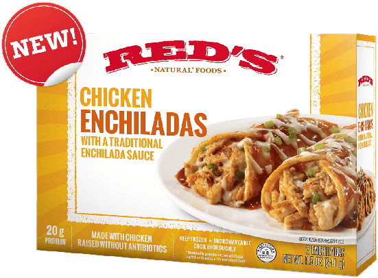 Reds All Natural Chicken Enchiladas, - Red's Enchiladas (650x499), Png Download