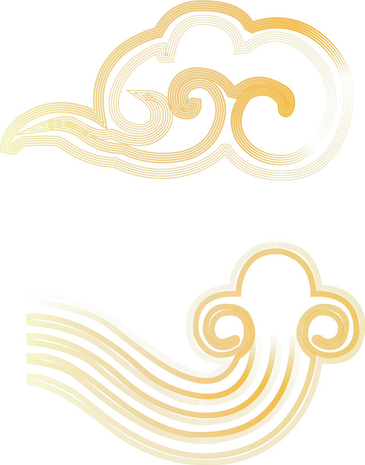 Estilo Chino Líneas Nubes Degradados Png E Imagen Vectorial - Illustration (2000x2000), Png Download