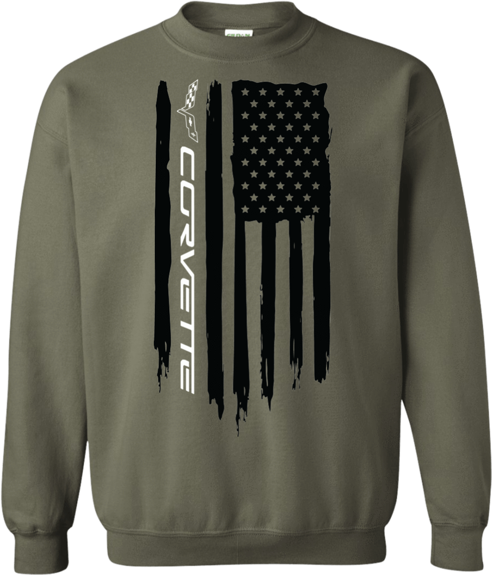 Chevy Corvette American Flag Pullover Sweatshirt C1 - Merry Christmas Boston Celtics (1155x1155), Png Download