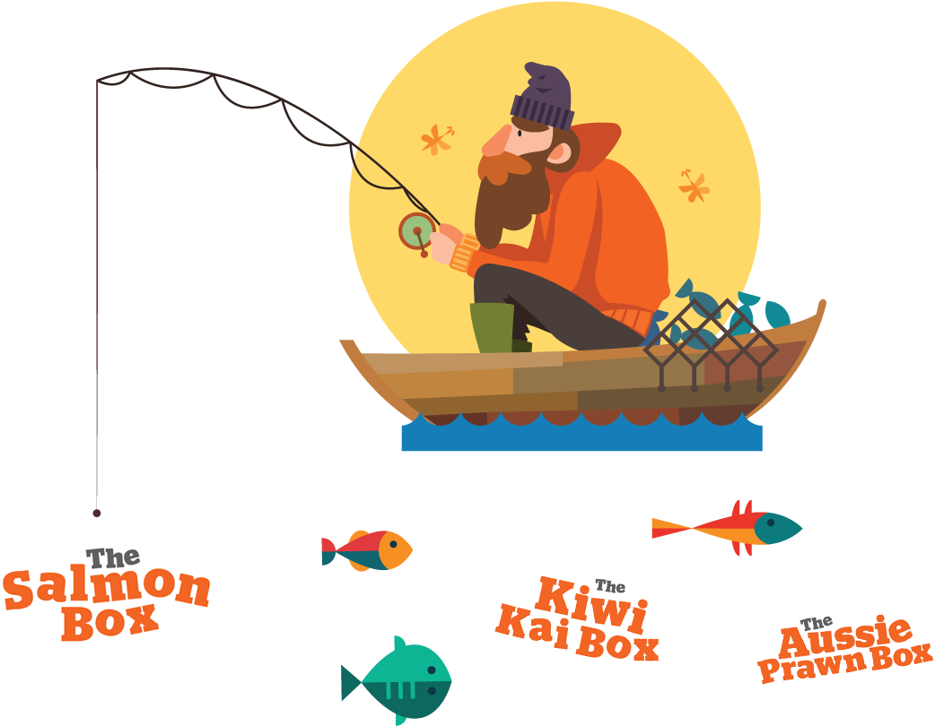 Man Fishing For Salmon Box - Мужик С Рыбой (1079x900), Png Download