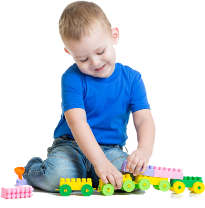 Kid Playing With Train (640x480), Png Download