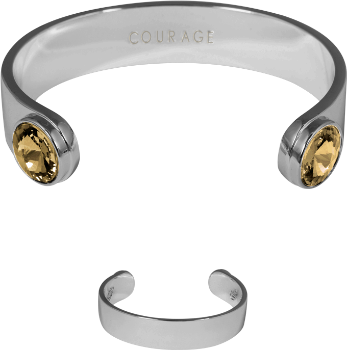 Ioaku The Zen Bracelet Rhodium Amber - Ring (1000x880), Png Download