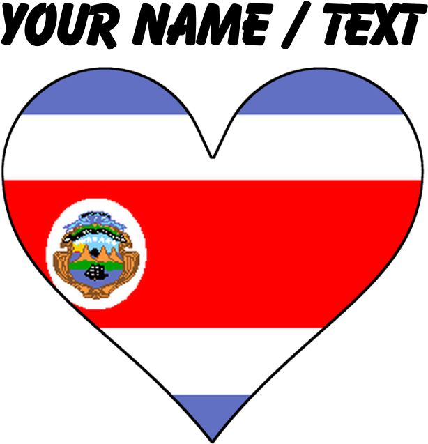 Custom Costa Rica Flag Heart T-shirt - Heart (700x700), Png Download