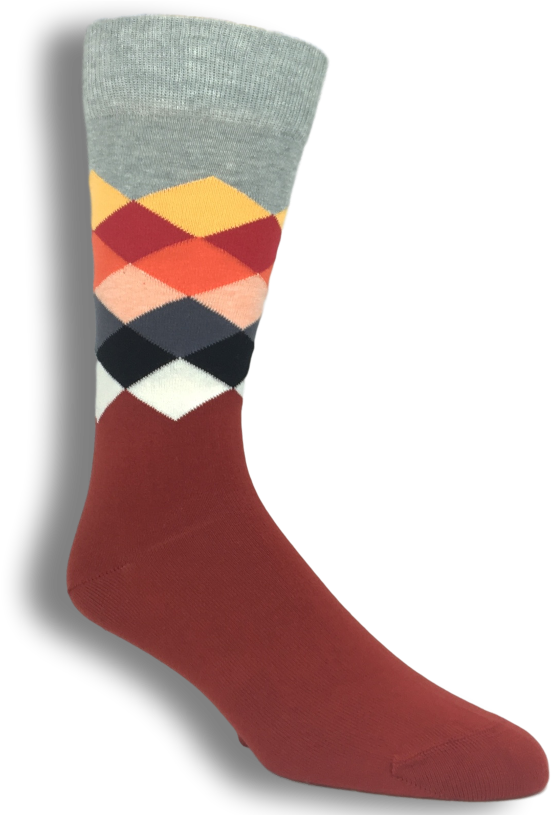 Grey, Red, And White Faded Diamond Socks By Happy Socks (1593x1593), Png Download