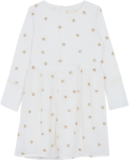 White Glitter Sequin Polka Dot Dress - Polka Dot (600x800), Png Download