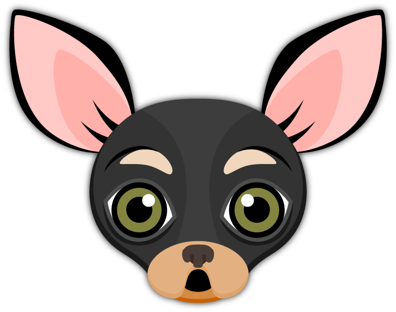 Black Tan Chihuahua Emoji Stickers For Imessage - Chihuahua Emoji Black Grey (810x639), Png Download