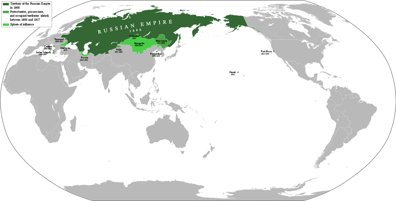 Russian Empire & Historical Flags - Russian Empire On A Map (1280x650), Png Download