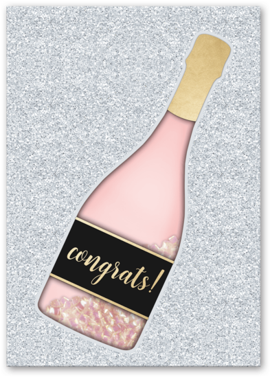 Congrats Champagne Shaker Greeting Card - Oar (600x600), Png Download
