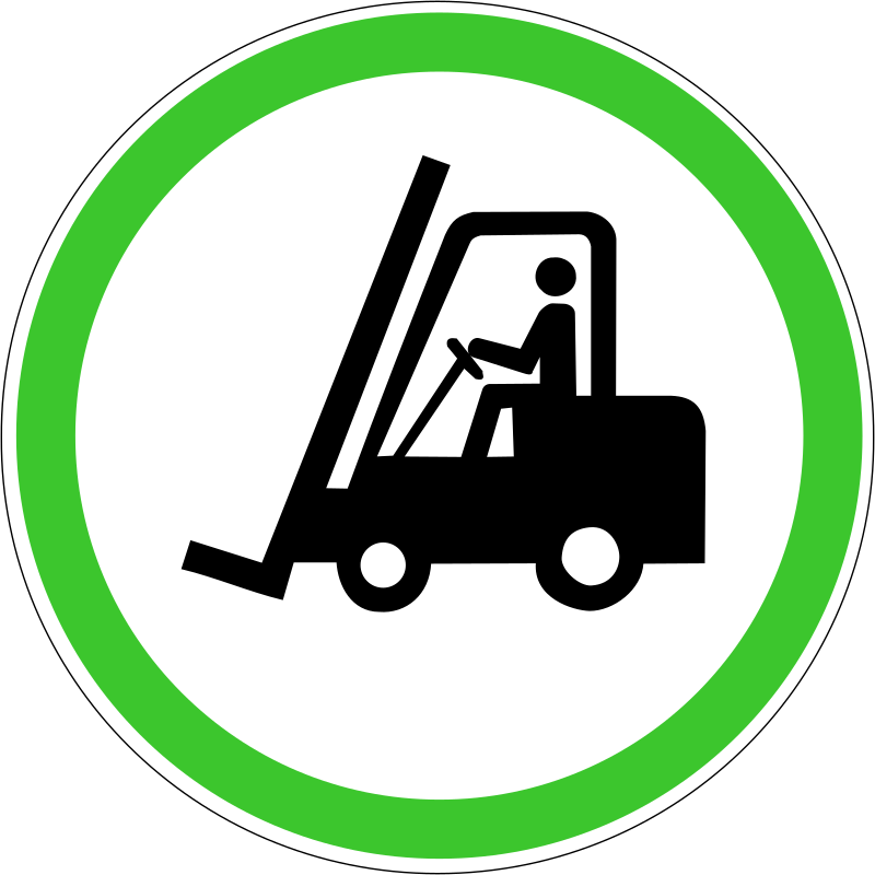 This Png File Is About Forklift , Forklifts , Icon - Caution Forklift Trucks Operating Sign (800x800), Png Download