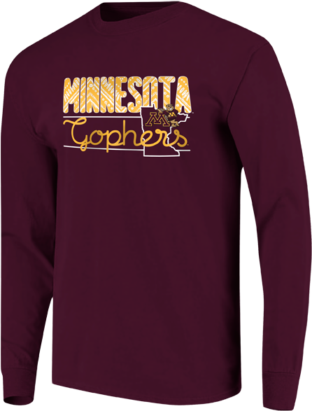 Minnesota Goldy State Gophers Long Sleeve T Shirt - Long-sleeved T-shirt (600x600), Png Download