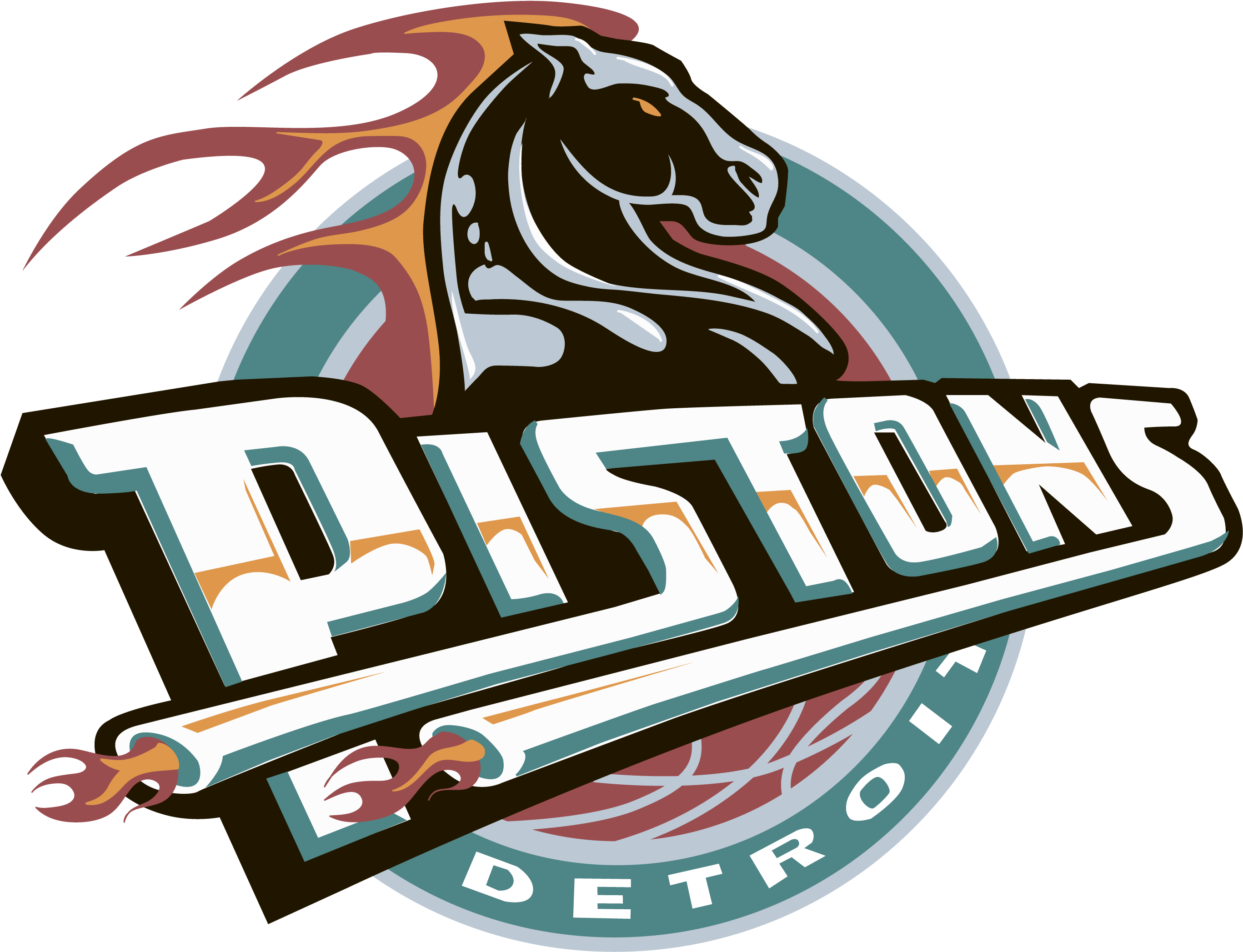 Detroit Pistons Logo Old - Detroit Pistons Logo 1996 (3840x2160), Png Download