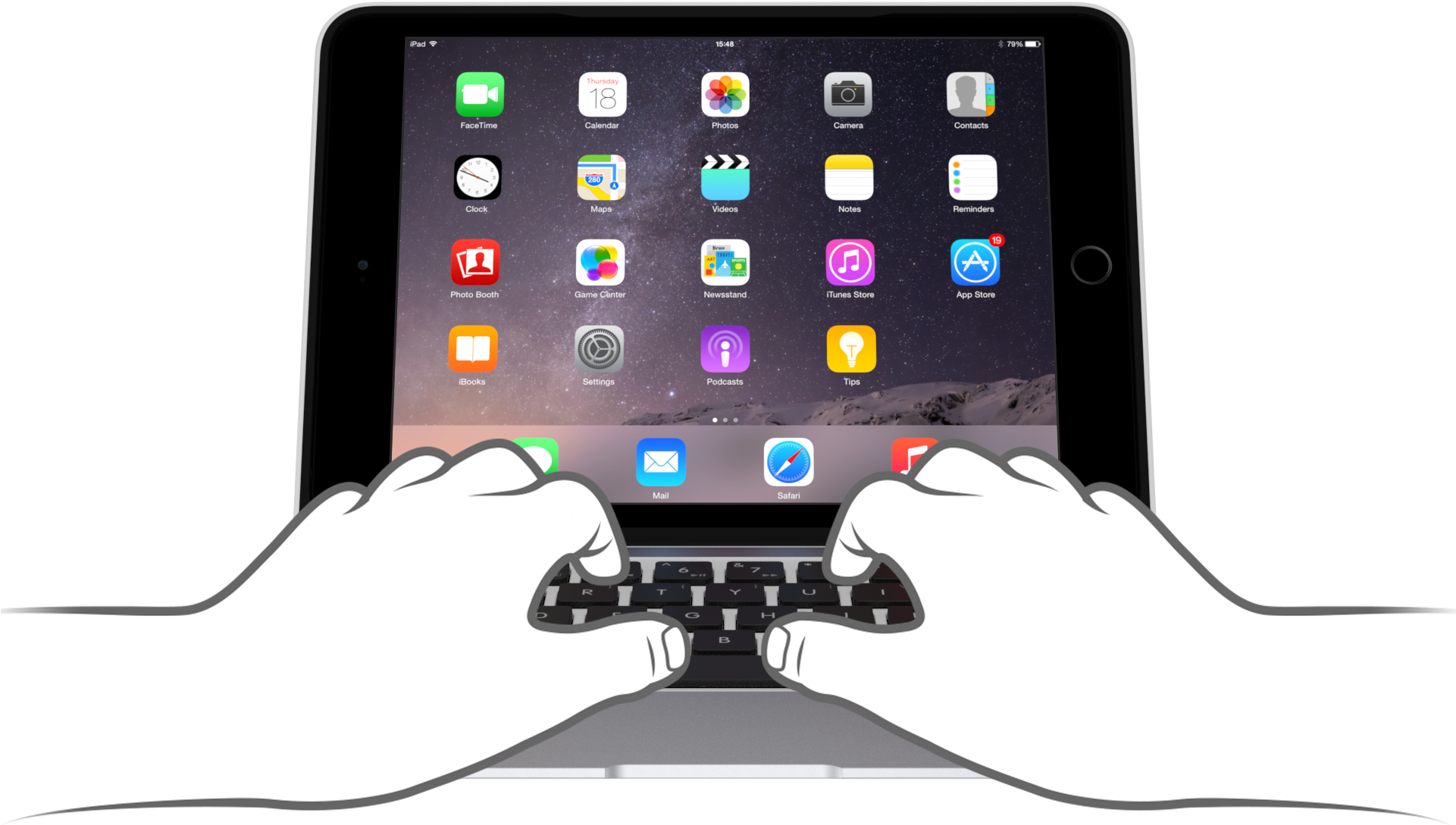 Illustrated - Clamcase Ipad Air 2 (1920x1289), Png Download