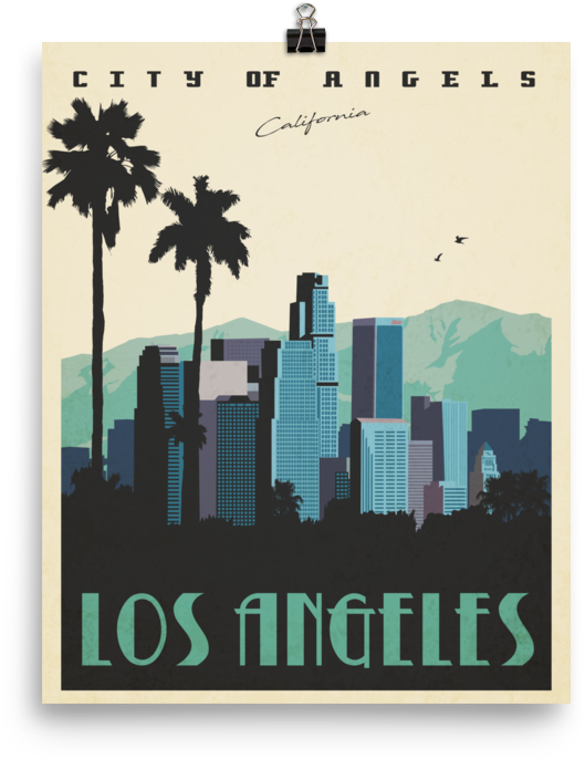 Los Angeles Travel Poster - Las Angeles Travel Poster (1000x1000), Png Download