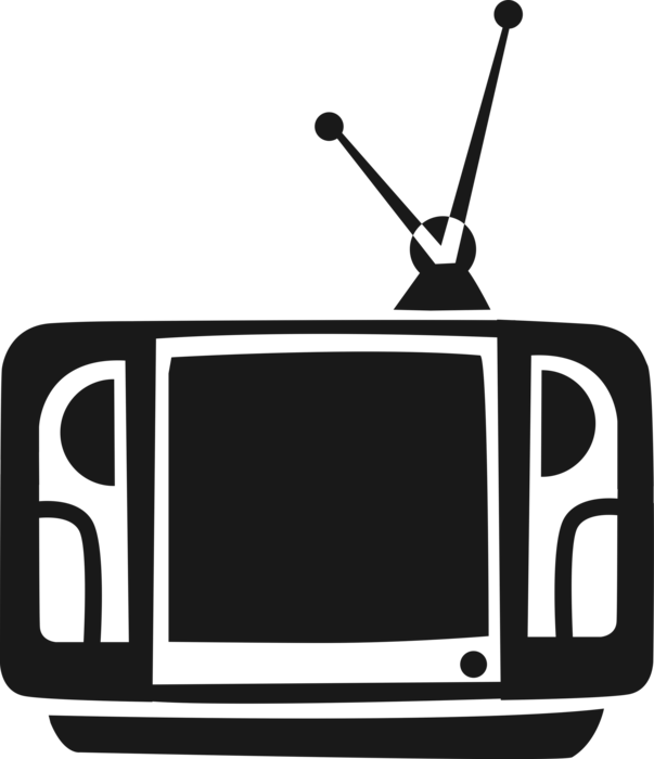 Image Royalty Free Television Or Set With Rabbit Ears - Television Set (603x700), Png Download