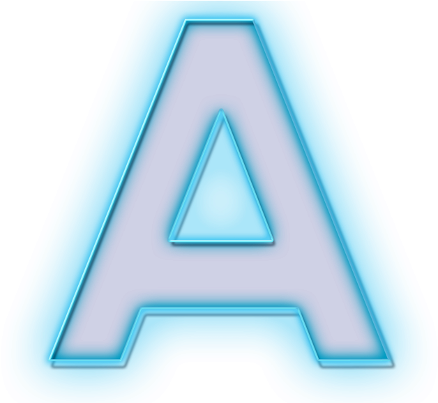 Blue Neon Letter A - Png Neon Letter (866x650), Png Download