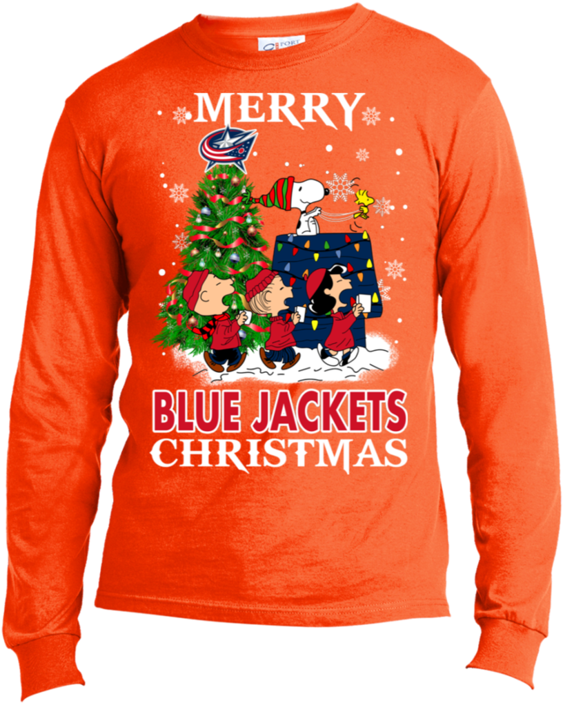 Merry Columbus Blue Jackets Christmas Snoopy Ugly Sweater - Calgary Flames Merry Christmas (1024x1024), Png Download