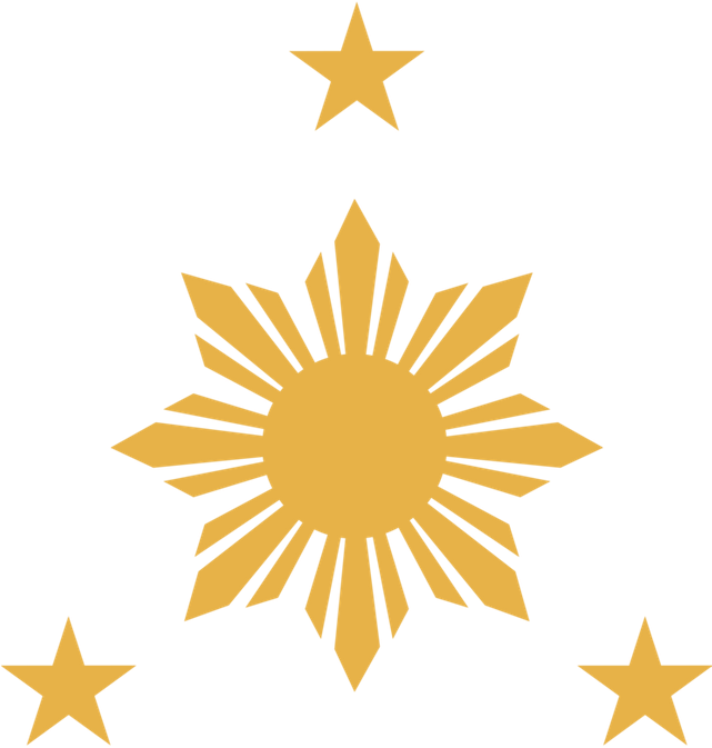The Three Star And The Sun - Sun In The Philippine Flag (640x689), Png Download