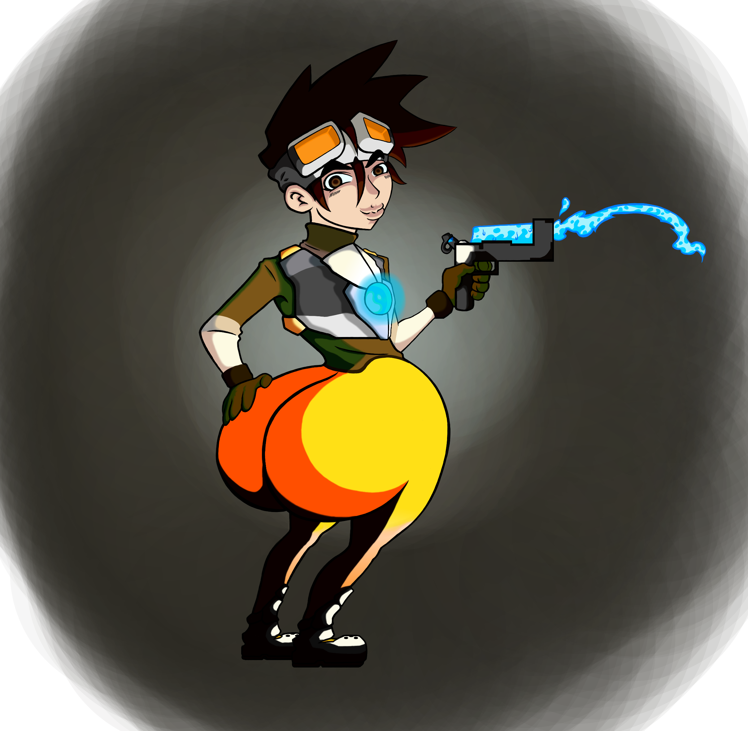 Tracer Is Pretty Much The Only Overwatch Character - Cartoon (2416x2360), Png Download