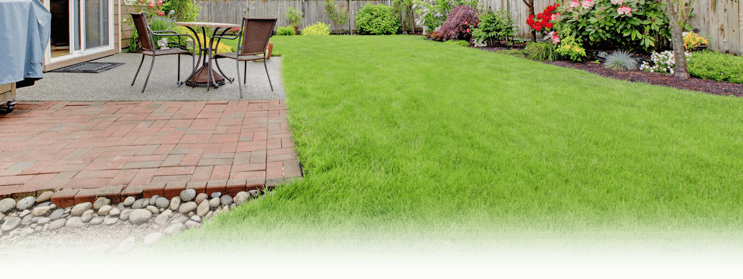 Residential Lawn Care - Clean Backyard (1453x546), Png Download