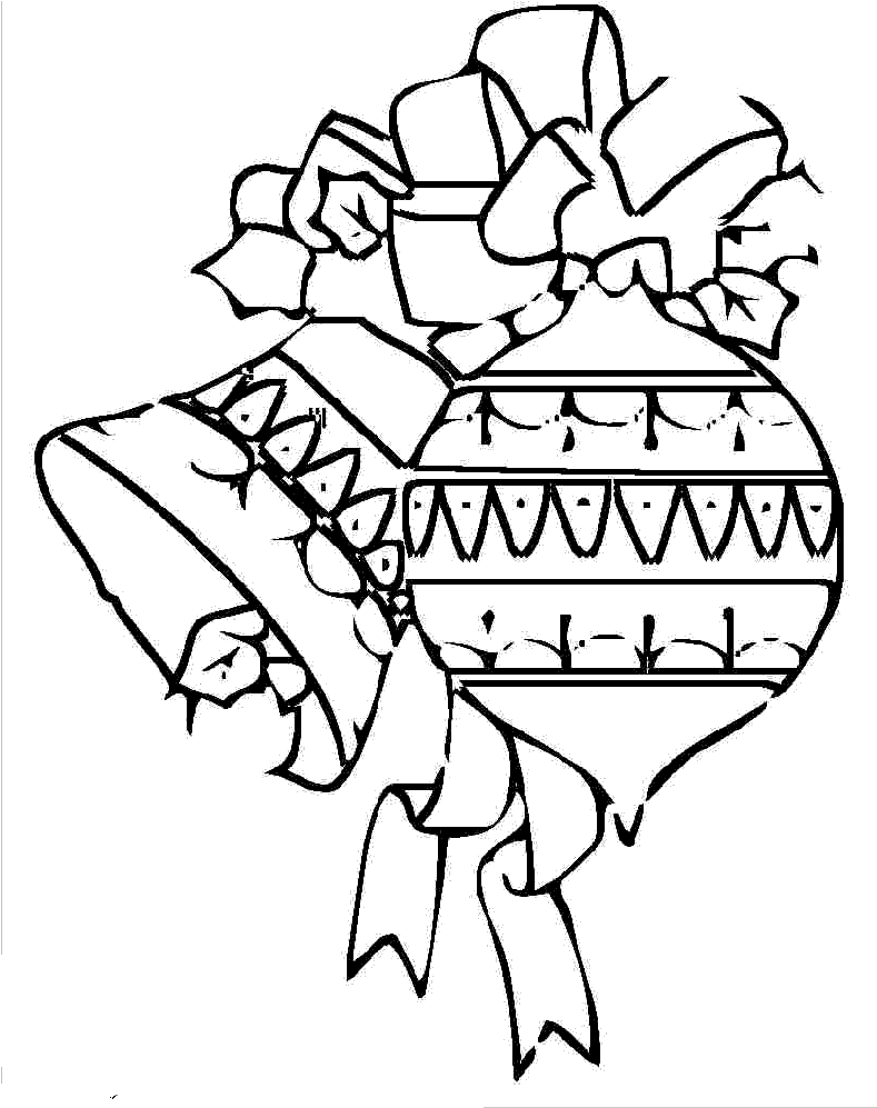 Christmas Oranament And Bell Cool Coloring Pages Sewing - Line Art (816x1008), Png Download