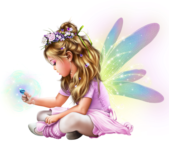 Little Fairy Girl Riding A Bird 5 - Fairy (640x640), Png Download