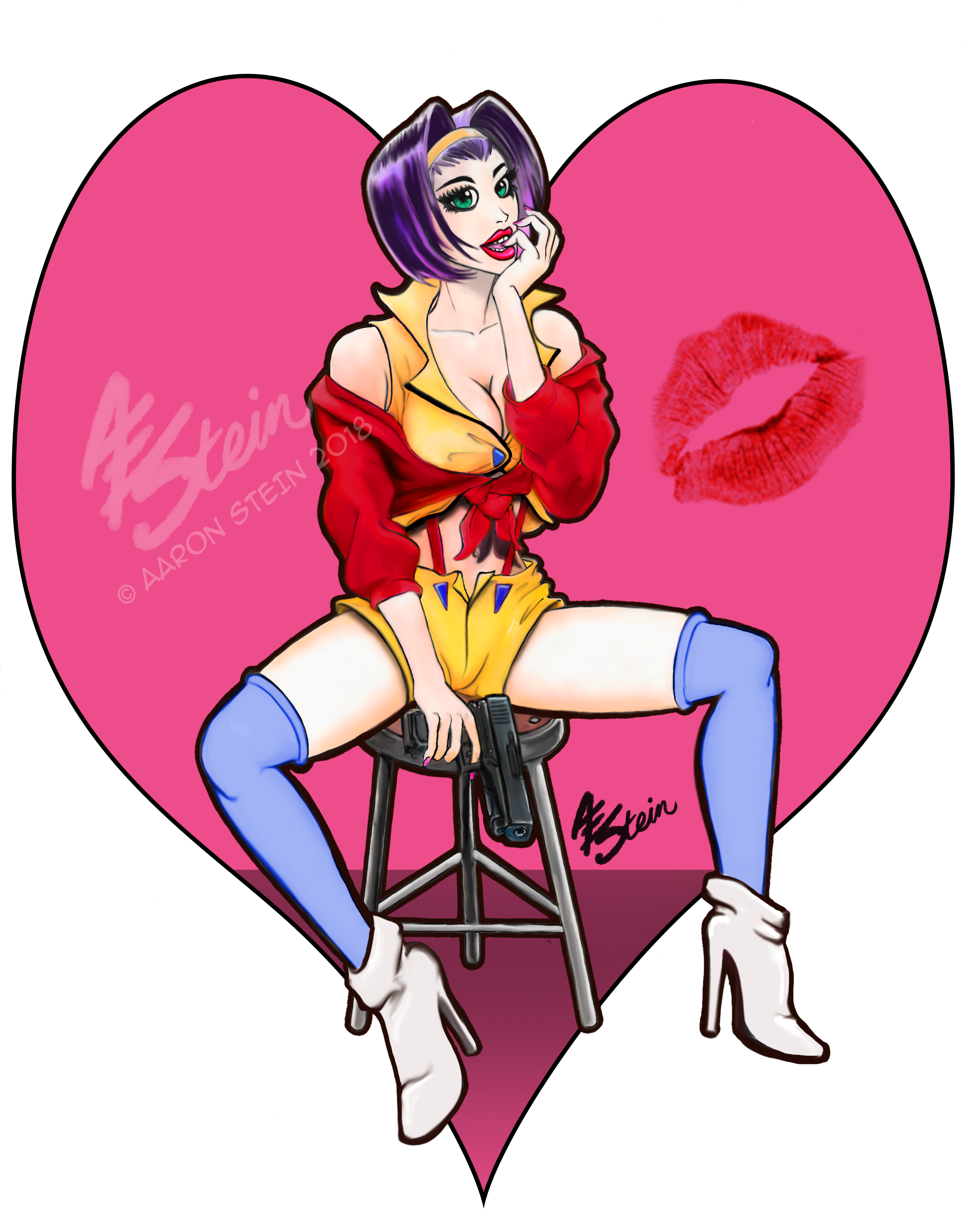 Oc[fanart] My Faye Valentine Fanart - Cartoon (2262x2853), Png Download