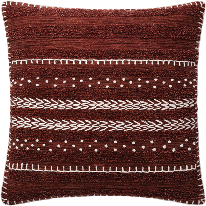 A Merlot Red And White Pillow - Woolen (756x776), Png Download