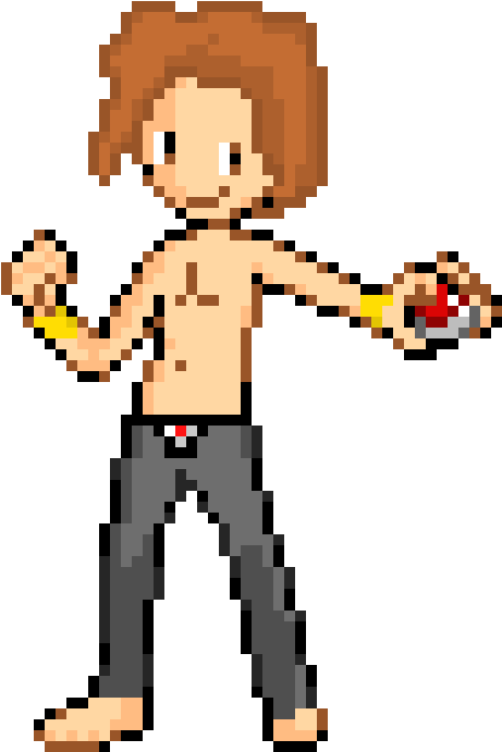 Gym Leader Roy - Pixel Art Zombie Hand (500x730), Png Download