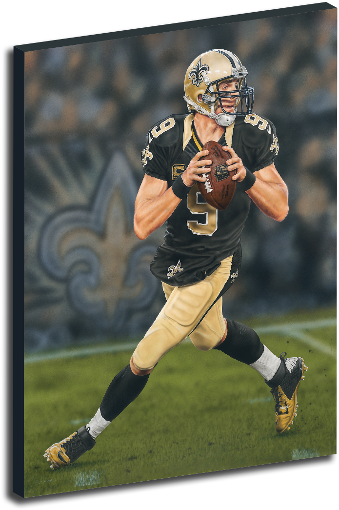 Drew Brees Painting By Armando Villarreal (766x1117), Png Download