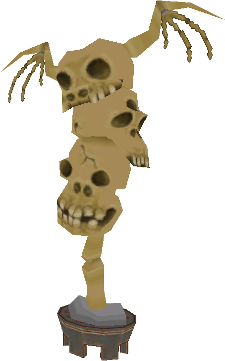 Skull Tower Idol - Wind Waker Skull (454x727), Png Download