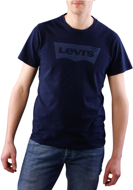 S Housemark Graphic T-shirt Laser Indigo - Man (490x653), Png Download