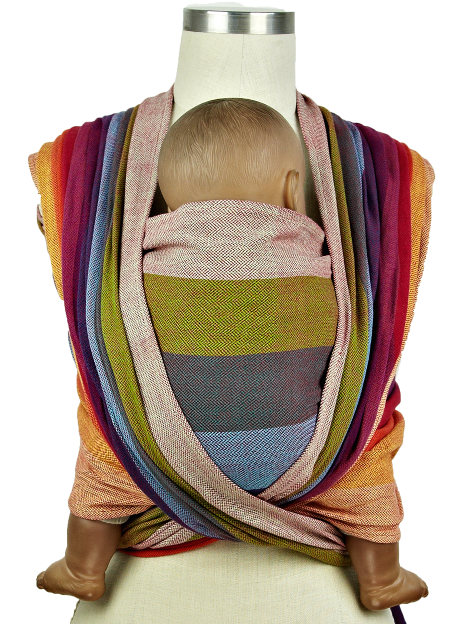 Girasol Woven Wrap Baby Carrier - Girasol Earthy Rainbow (944x1246), Png Download
