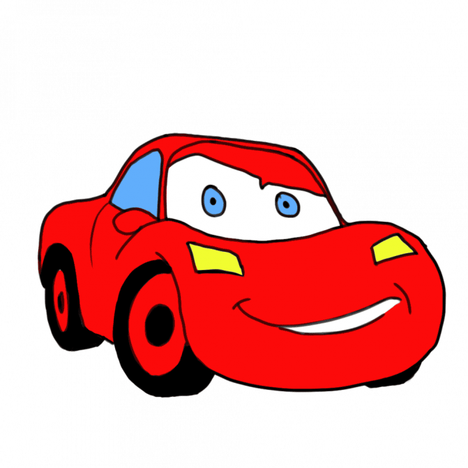 Coloring Pages Cute Drawing Cars For Kids Car Drawings - Kids Car Cartoon (671x671), Png Download