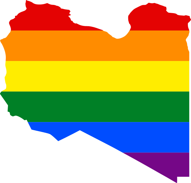 Lgbt Flag Map Of Libya - Libya Flag Map (624x600), Png Download