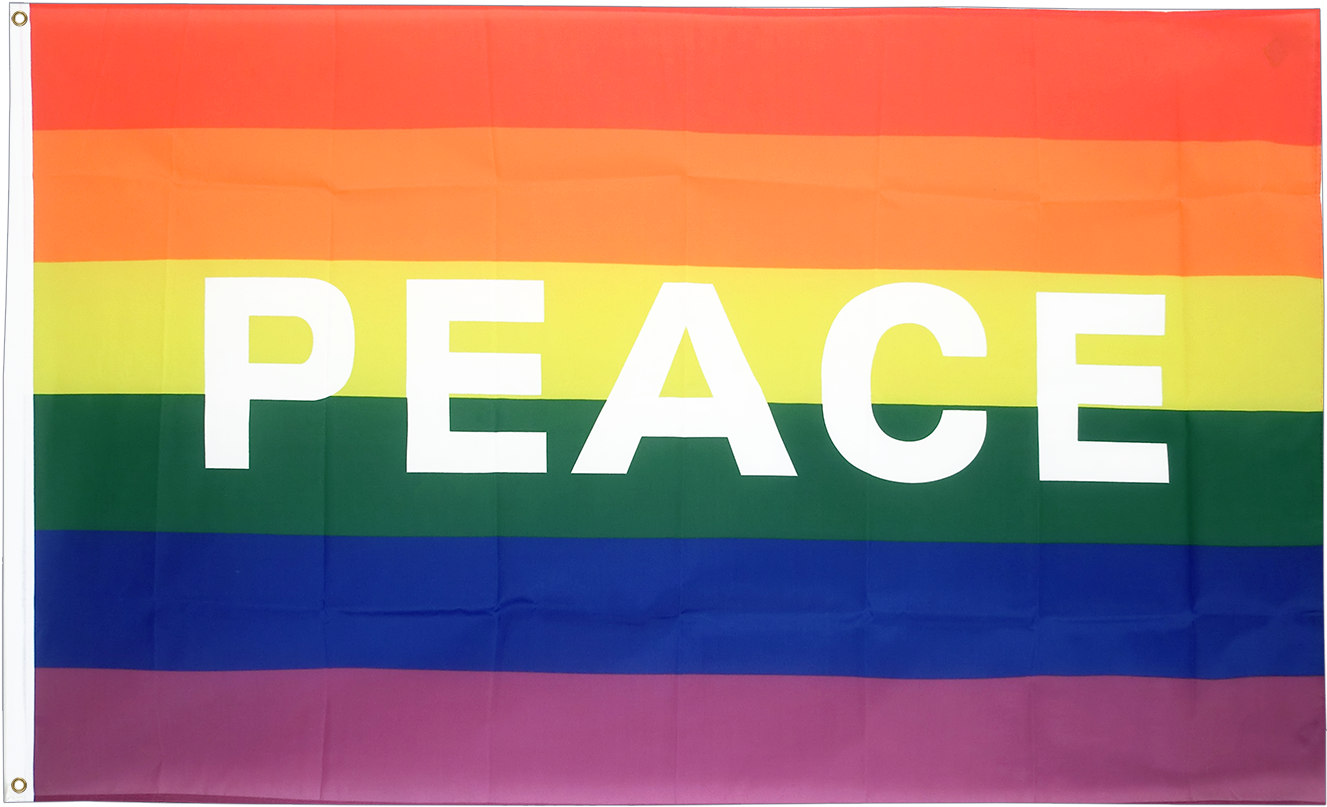 Rainbow With Peace - Peace (1500x1000), Png Download