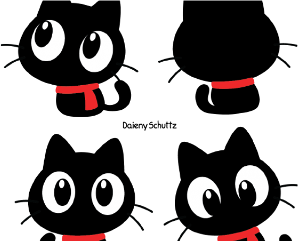 Whiskers Clipart Kawaii Cat - Cartoon (640x480), Png Download