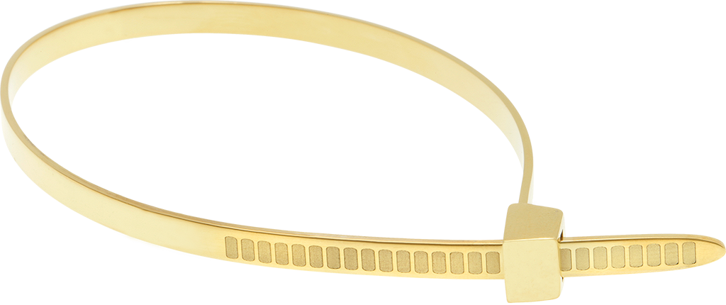 Zip Tie Bracelet - Gold Zip Ties (1024x430), Png Download