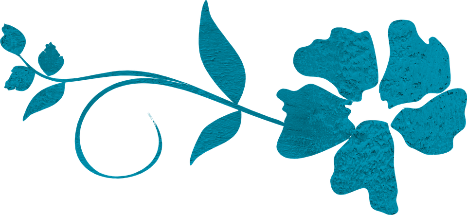 Blue Flower Swirl Clip Art - ของ ตกแต่ง สี ฟ้า (960x442), Png Download