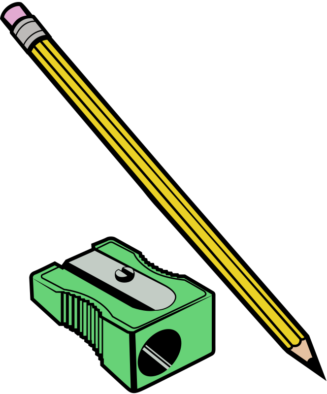 Pencil And Sharpener Colour - Sharpener Clipart (664x800), Png Download
