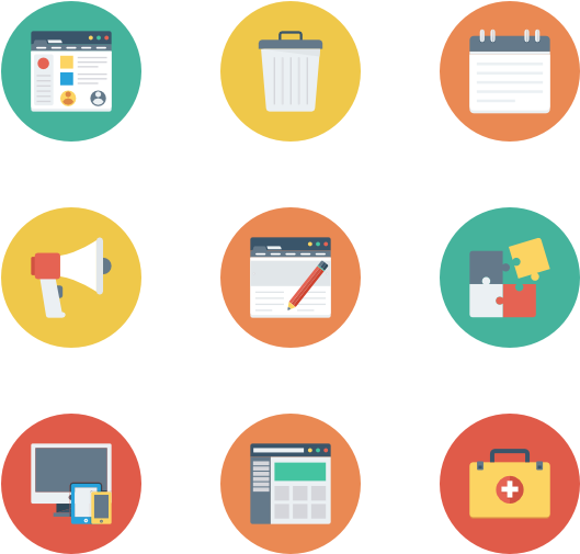 Web Design Development & Ul Flat Circle - Circle (600x564), Png Download
