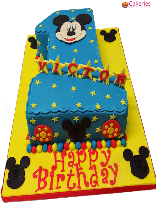 Mickey Mouse Cake - Cake Decorating (500x700), Png Download