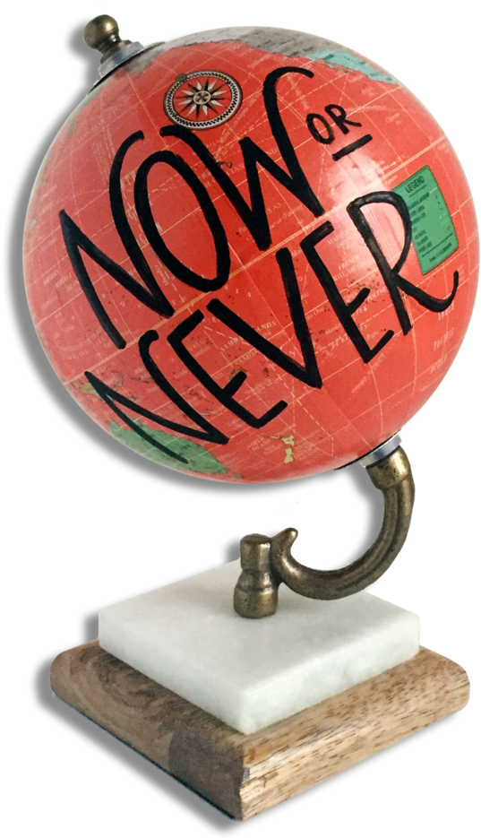 "now Or Never" Globe - Emblem (675x1024), Png Download