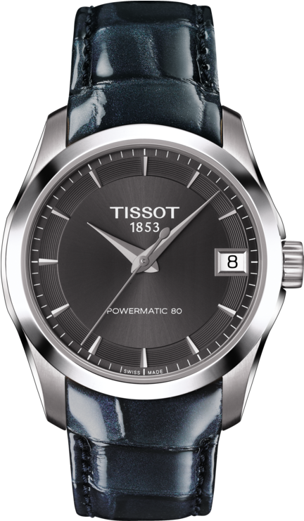 Tissot Ladies Couturier Powermatic 80 Watch With Anthracite - Lange Und Söhne Lange 1 (555x840), Png Download