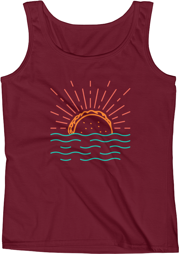 Taco Sunrise Tank - Macaroon (1000x1000), Png Download