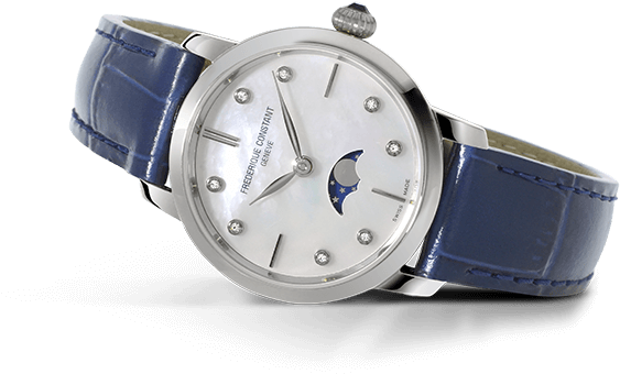 Slimline Ladies Moonphase - Frédérique Constant (800x500), Png Download