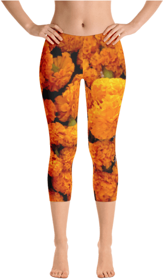 The Marigold Yoga Capris Are Printed With Beautiful - Cactus Leggings (600x600), Png Download