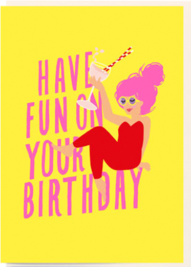 Birthday Funky Quirky Unusual Modern Cool Card Cards - Illustration (560x600), Png Download