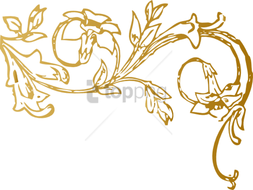 Free Png Gold Swirl Design Png Png Image With Transparent - Gold Border Design Transparent (850x638), Png Download